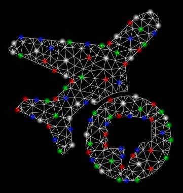 Parlak Mesh karkas uçak flaş Spotlar ile Fail