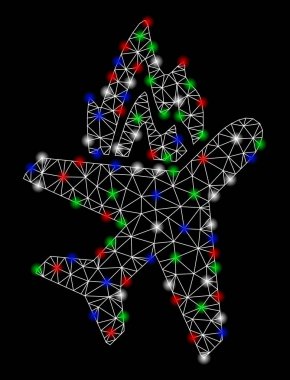 Işık Spotlar ile parlak kafes tel çerçeve uçak ateşi