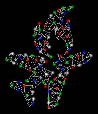 Işık Spotlar ile parlak kafes tel çerçeve uçak yangın kazasında