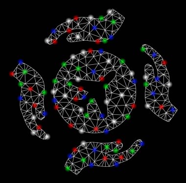 Parlama Spotlar ile parlak kafes ağ uçak sigortası eller