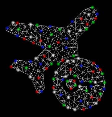 Flash Spotlar ile parlak Mesh 2D uçak anahtarı