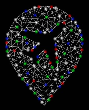 Parlama Spotlar ile parlak kafes tel çerçeve uçak Marker