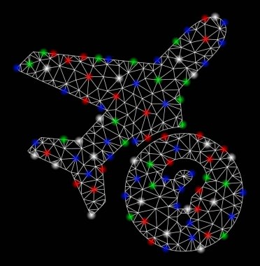 Flash Spotlar ile parlak Mesh 2D uçak durumu