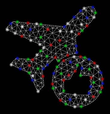Parlak kafes 2D uçak Flash Spotlar ile geçerli