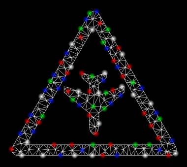 Parlama Spotlar ile parlak kafes ağ uçak uyarısı