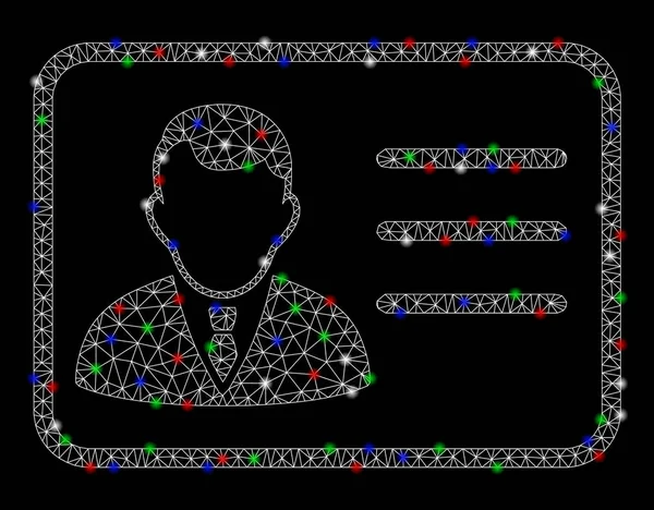 フラッシュスポットを備えた明るいメッシュのカーカスアカウントバッジ — ストックベクタ