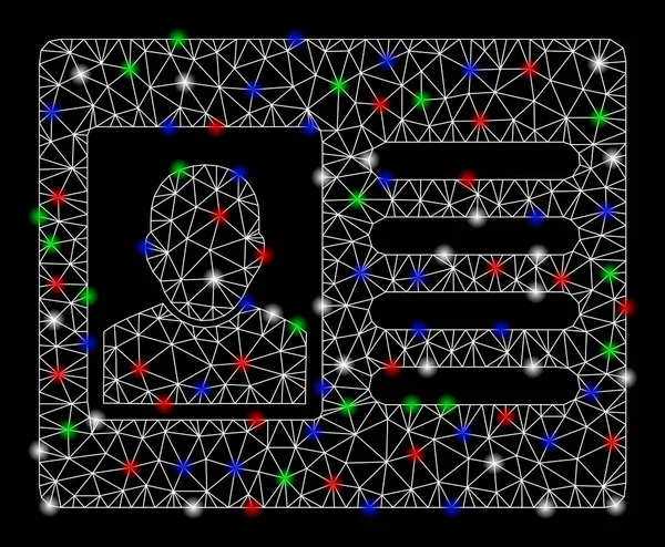 フレアスポット付きブライトメッシュネットワークアカウントカード — ストックベクタ