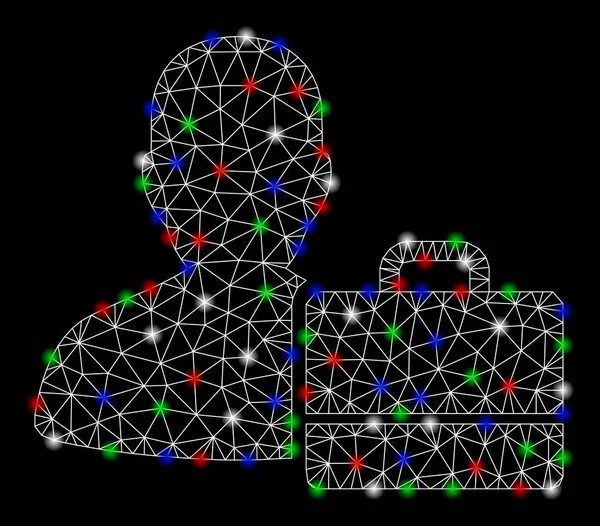 Flare Spotlar ile parlak kafes tel çerçeve accounter