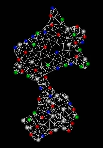 明るいメッシュの屠体広告ホーンには、光のスポット — ストックベクタ