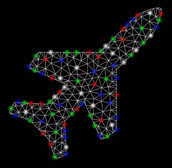 Flash Spotlar ile Bright mesh ağ uçak