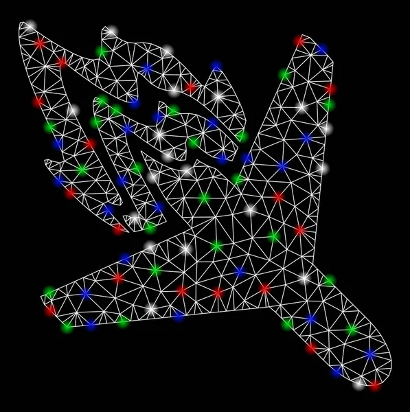 フラッシュスポットと明るいメッシュカーカスエアクラッシュ — ストックベクタ