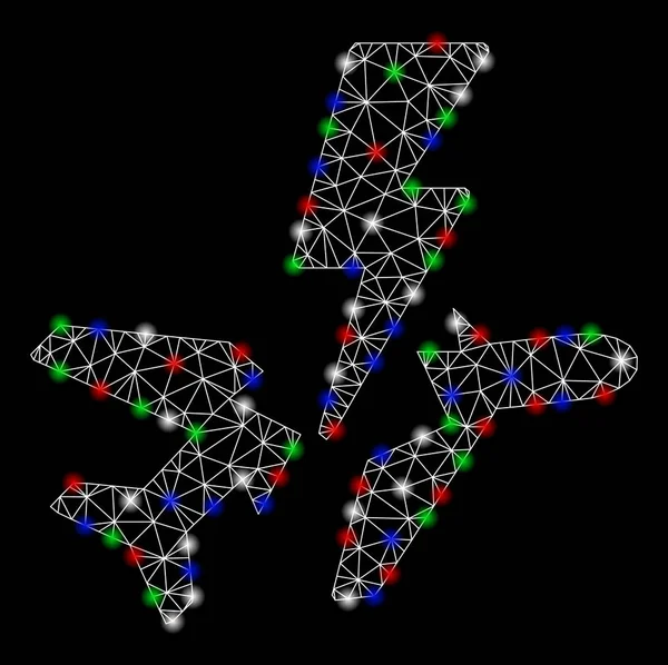Flare Spotlar ile parlak kafes ağ uçak felaketi