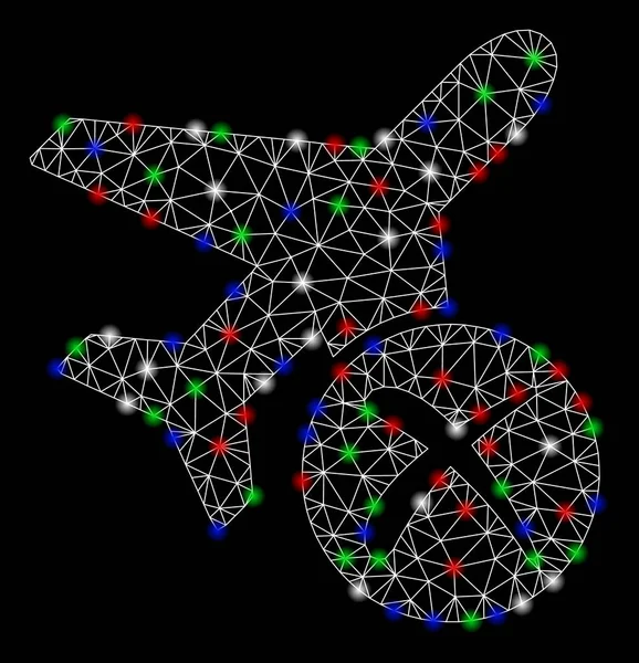 Bright Mesh Carcass Rechazo de aviones con puntos de inflamación — Archivo Imágenes Vectoriales