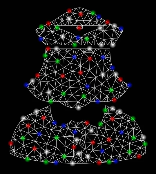 Lyse Mesh Wire Frame Airline Stewardesse med Flash Spots – Stock-vektor