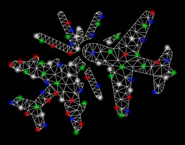 Işık Spotlar ile parlak Mesh karkas uçak çarpışma