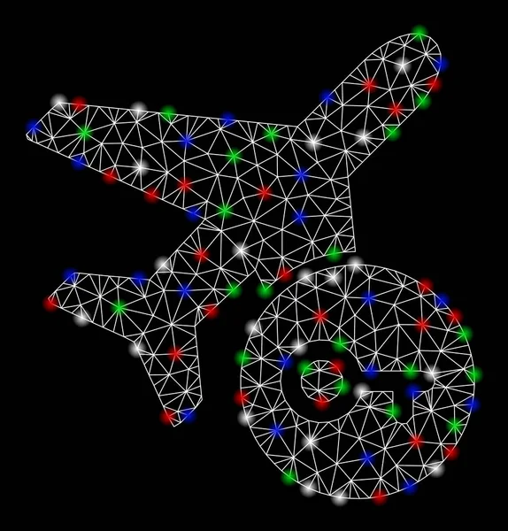 Flash Spotlar ile parlak Mesh 2D uçak anahtarı