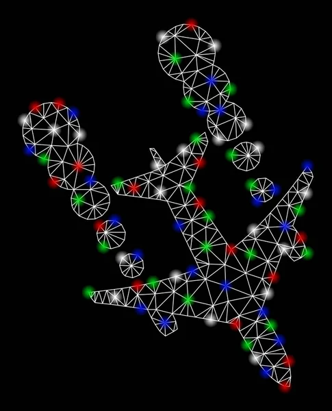 Flare Spotlar ile parlak Mesh 2D uçak duman Izleme