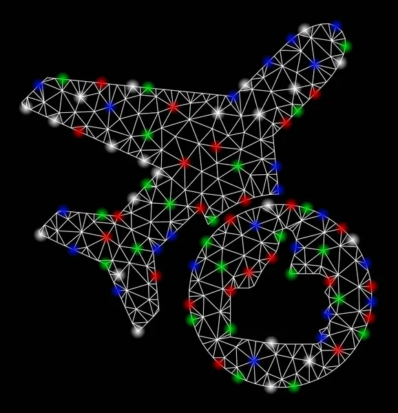 フラッシュスポットで有効な明るいメッシュ2d 飛行機 — ストックベクタ