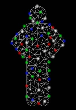 Parlak Mesh karkas Akimbo flaş Spotlar ile Pose