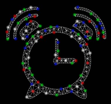 Flash Spotlar ile parlak Mesh karkas Alarm Clock Ring