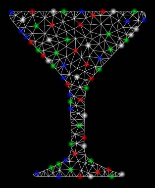 Flare Spotlar ile parlak mesh ağ alkol cam