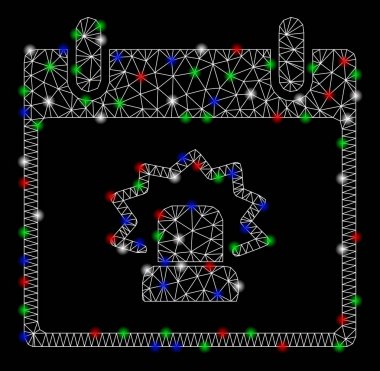 Parlama Spotlar ile parlak mesh ağ uyarısı takvim günü