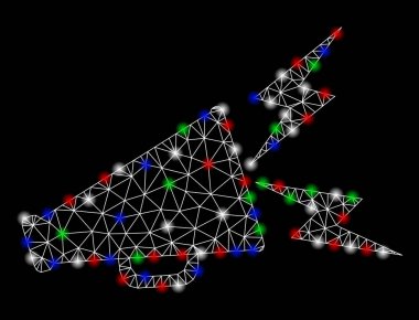 Işık Spotlar ile parlak mesh ağ uyarısı megafon
