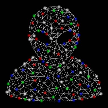 Flash Spotlar ile parlak mesh ağ Alien