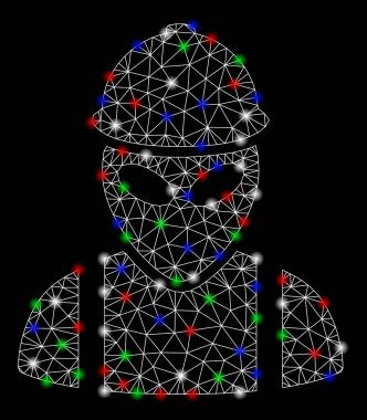 Işık Spotlar ile parlak mesh ağ Alien Builder