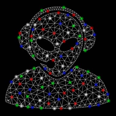 Flash Spotlar ile parlak mesh ağ Alien Call Center