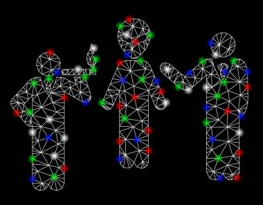 Flash Spotlar ile parlak Mesh 2D Alien kişiler