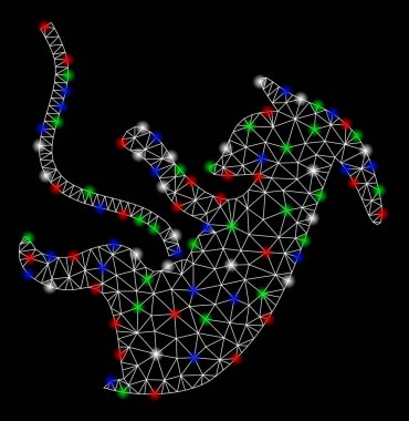 Parlama Spotlar ile parlak Mesh karkas Alien embriyo