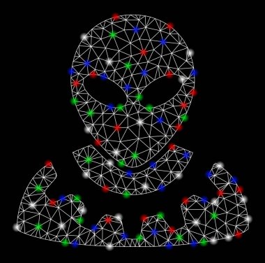 Light Spotlar ile Bright mesh ağ Alien Engineer