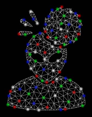 Flash Spotlar ile parlak Mesh 2D Alien Exploration