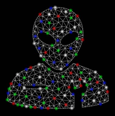 Flash Spotlar ile parlak mesh ağ Alien Mechanic