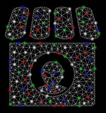 Parlama Spotlar ile parlak Mesh 2D Alien Shop