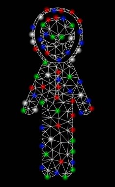 Işık Spotlar ile parlak Mesh 2D Alien Space Armor