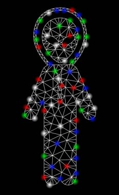 Işık Spotlar ile parlak mesh ağ Alien uzay Suit