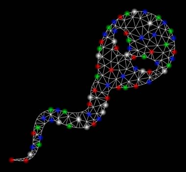 Parlak Mesh 2D Alien spermatozoon ışık Spotlar ile