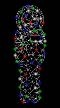 Parlama Spotlar ile parlak Mesh karkas Alien Ziyaretçi uzay Suit