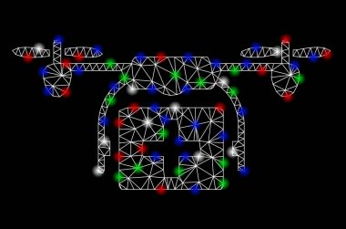 Işık Spotlar ile parlak kafes tel çerçeve ambulans drone