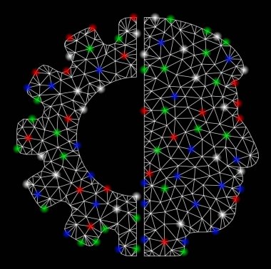 Parlama Spotlar ile parlak Mesh 2D Android Head