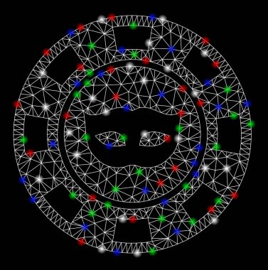 Işık Spotlar ile parlak kafes tel çerçeve anonim Casino Chip