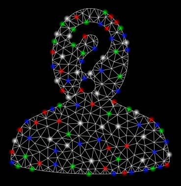 Flash Spotlar ile parlak Mesh 2D anonim kişi