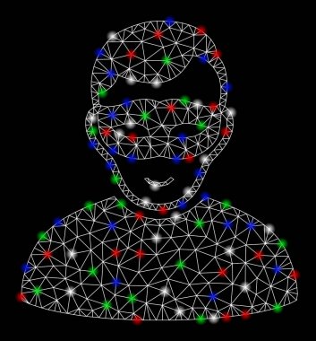 Işık Spotlar ile parlak Mesh karkas anonim kişi