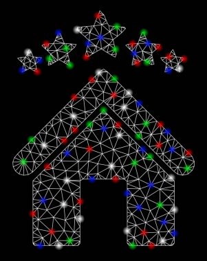 Parlak kafes karkas daire yıldız ile Flash Spotlar