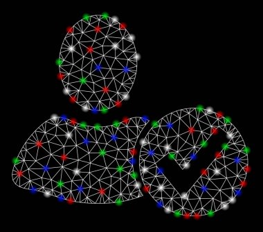 Parlak Mesh karkas Kullanıcı Flash Spotlar ile Uygula