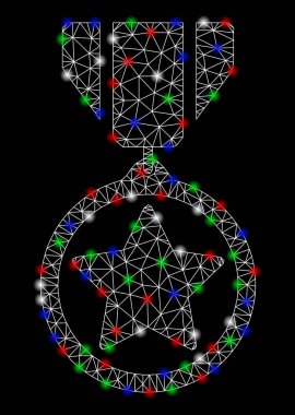 Flash Spotlar ile parlak Mesh 2D Ordu madalyası