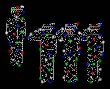 Flare Spotlar ile parlak Mesh tel çerçeve ordu Squad