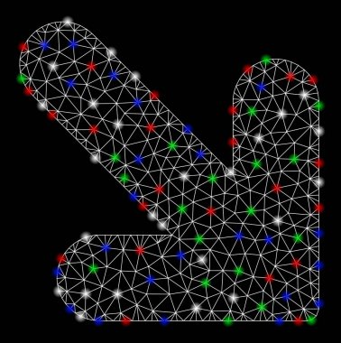 Parlama Spotlar ile sağ aşağı parlak Mesh 2D ok
